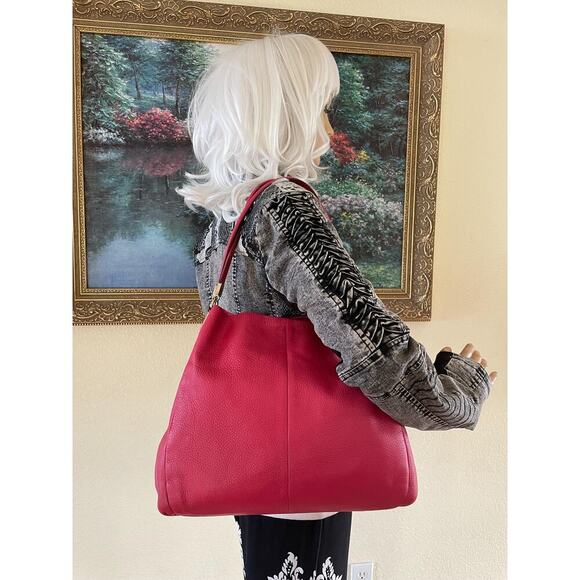 Coach Phoebe Pink leather hobo shoulder bag F34495 - Picture 3 of 10